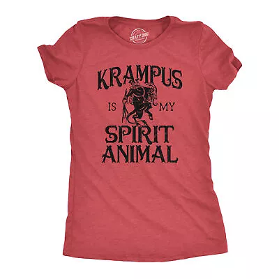 Buy Womens Krampus Is My Spirit Animal T Shirt Funny Xmas Saint Nicholas Folklore • 7.29£
