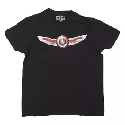 Buy MARVEL Captain America Falcon & Winter Soldier Mens T-Shirt Black USA L • 10.99£