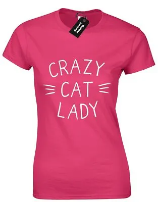 Buy Crazy Cat Lady Ladies T Shirt Swag Kittens Grumpy Kitty Meow Pet Cool New • 7.99£
