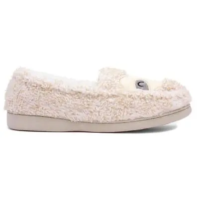 Buy The Slipper Company Womens Slippers Beige Ladies Sloth Face Moccasin Remi SIZE • 7.99£