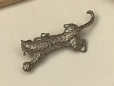 Buy Silver Tone Wild Cat Animal Statement Brooch Pin Cute Costume Jewellery • 7.99£