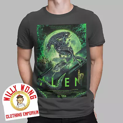 Buy Alien T-Shirt Retro Green Movie Aliens Action 80s 90s Action Space SCIFI Classic • 11.36£