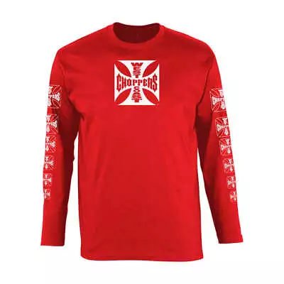 Buy West Coast Choppers OG Logo ATX Long Sleeves Moto Motorcycle Casual T-Shirt Red • 41.03£