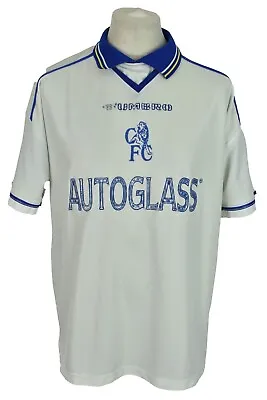 Buy UMBRO Chelsea 1998-00 Away Football T-Shirt Size L Mens White Vintage Outdoors • 41.97£