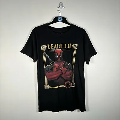 Buy MARVEL Deadpool Graphic Print Cartoon T Shirt Black - Small • 3.99£
