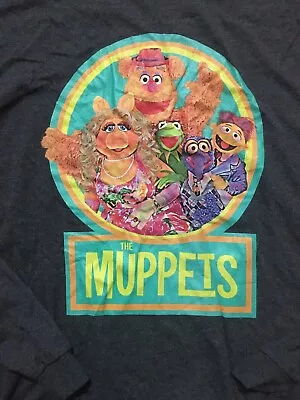 Buy The Muppets Movie Shirt Black T Shirt XL Size Long Sleeve Kermit Walter 2011 • 23.62£