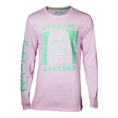 Buy RICK AND MORTY Japan Pickle Long Sleeve Shirt, Male, Small, Pink (LS708685RMT-S) • 14.19£