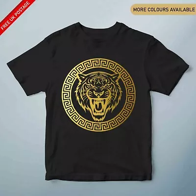 Buy New Cotton T Shirt Greek Pattern TIGER PRINT Tee Summer • 6.99£