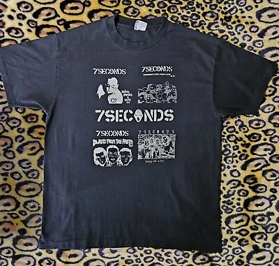 Buy 7 SECONDS  T Shirt 1992 Vintage Skins Brains Guts, Skeeno Reno Punk KBD • 67.09£