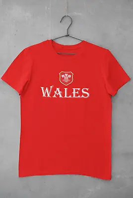 Buy Welsh Supporters Rugby T Shirt For 2023 World Cup Red T-shirt Men, Woman • 9.99£