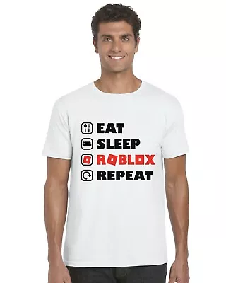 Buy Eat Sleep Roblox Repeat Kids T-Shirt Tee Top Gaming Gamer Boys Girls • 7.95£