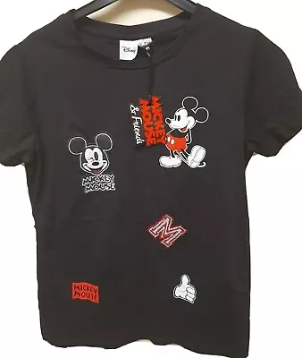 Buy Primark Women Harry Potter Mickey Mouse Marry Poppins T-Shirt Black Grey Cotton • 6.99£