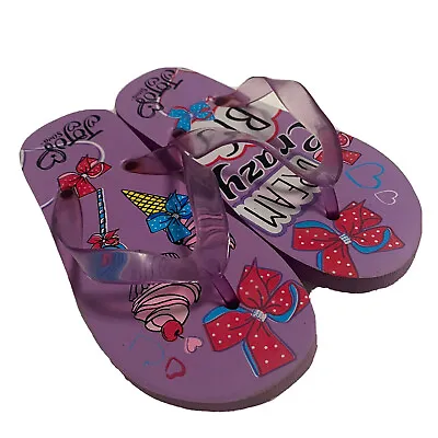 Buy Jojo Siwa Girl's Size 8 Slippers Flip Flops Zori Dream Crazy Big Purple Red Used • 11.99£