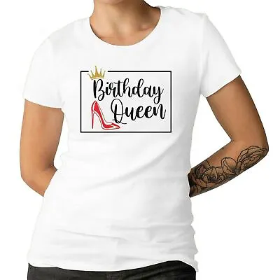 Buy Birthday Queen Ladies T-shirt Birthday Girl Crown Birthday T-shirt 100% Cotton • 12.99£
