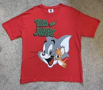Buy Vintage Tom And Jerry T-Shirt - Large Front Print - Red - Size Small • 11.99£