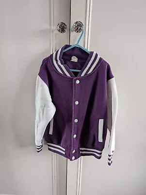 Buy Girls Purple Varsity Jacket. With The Name 'Flo' On The Back.  Age 5-6 Years. • 3.99£