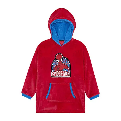 Buy Marvel Spiderman Boys Hoodie, Oversized Fleece Hoodie Lounge Gown, One Size • 23.95£