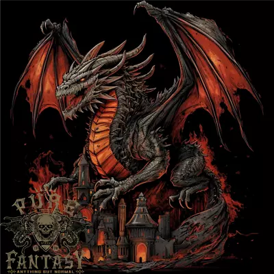Buy A Fierce Fantasy Dragon Mens Cotton T-Shirt Tee Top • 10.75£