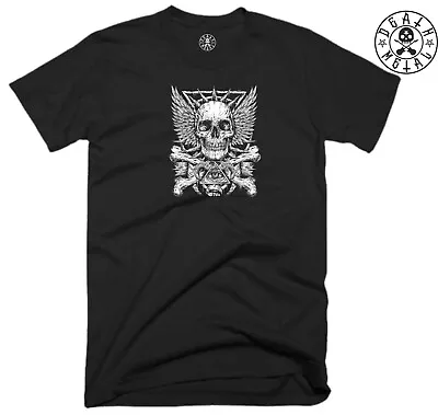 Buy Death Skull T Shirt Music Clothing Rock Metal Devil Eye Goth Satanic Unholy Top • 10.99£