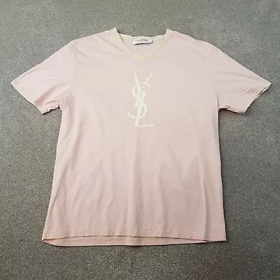 Buy YSL Womens T Shirt XL Pink Vintage Retro Y2K Yves Saint Laurent Streetwear • 24.99£