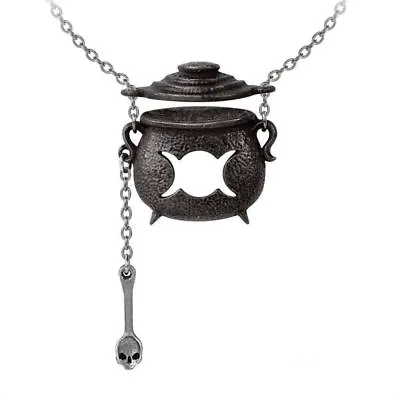 Buy Alchemy Gothic Witches Cauldron Pewter Pendant Necklace - Jewellery - Accessory • 24.95£