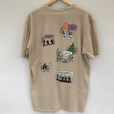 Buy WALT DISNEY Mickey Mouse T Shirt XL Adult Light Brown Camping Hiking Goofy • 12.95£