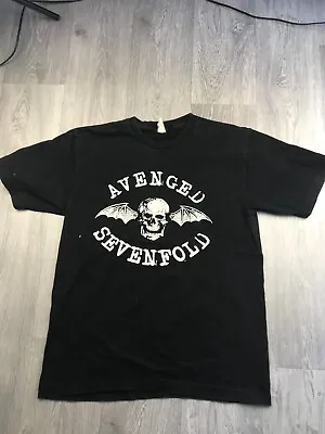 Buy Vintage Black & White Avenged Sevenfold Tour Tshirt Band Tshirt Goth Rock Tour • 30£