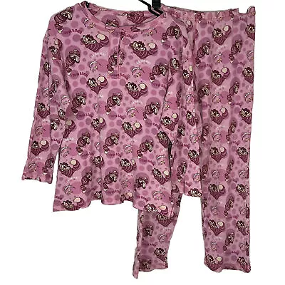 Buy Cheshire Cat Alice In Wonderland Disney PJ Pajama Set Long Sleeve Waffle Knit • 18.90£