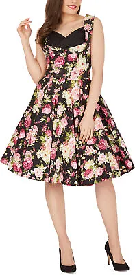 Buy Vintage Floral 50's Full Circle Floral Rockabilly Swing Wedding Dress Sizes 8-24 • 19.99£