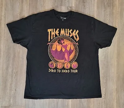 Buy Vintage Disney Hercules Size 2XL Black T-shirt The Muses Zero To Hero Tour • 19.57£