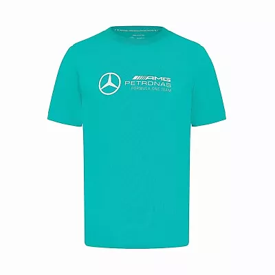 Buy Mercedes T Shirt, New Raised 3d Logo For 2024, Teal Green, Official Merchandise • 33.80£