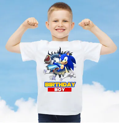 Buy Sonic Theme Matching Family T Shirts Sonic Birthday White T Shirts Kids & Adults • 8.50£