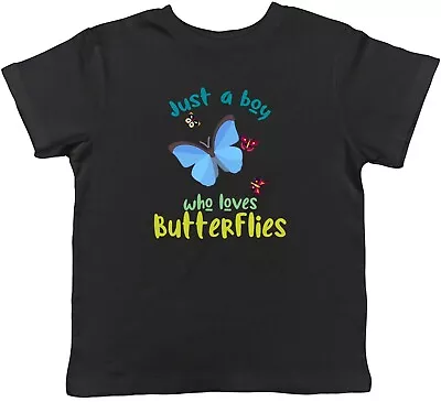 Buy Boy Who Loves Butterflies Kids T-Shirt Caterpillar Insect Moth Children Boy Girl • 5.99£