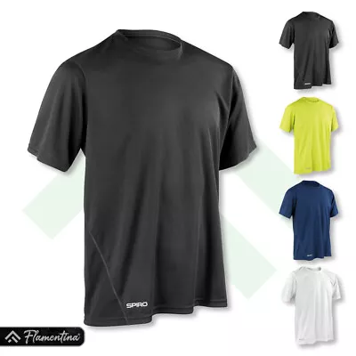 Buy Spiro Mens Quick-Dry Short Sleeve T-Shirt Gym Top Jogging Running Yoga Sports • 9.53£