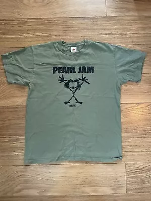 Buy *Rare* Pearl Jam Alive Stickman T Shirt Green Khaki Olive Size Medium • 9.99£