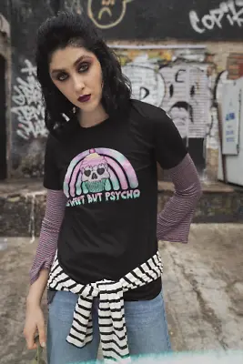 Buy Unisex- Cute But Psycho Rainbow Skull T-shirt, Pastel Goth T-shirts, Rainbow • 19.99£