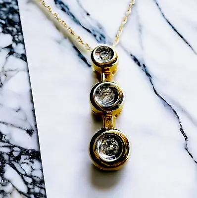 Buy 10k Gold Diamond Necklace 18  .15CTTW Journey Pendant Anniversary Gift • 201.99£