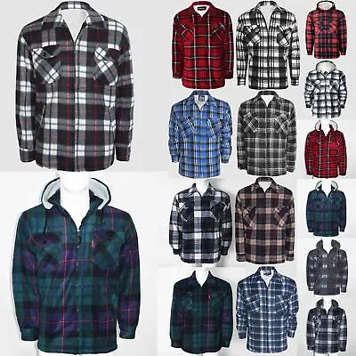 Buy Men's Lumber Jack Shirt Fleece Hooded Thik & Warm Work Jacket Lumberjack Sherpa  • 22.95£
