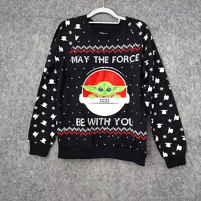 Buy Star Wars Light Up Sweater Medium Baby Yoda Merry Christmas Long Sleev Crew Neck • 25.84£