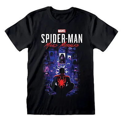 Buy Official Spiderman Miles Morales Video Game - City Overwatch T-shirt • 14.99£