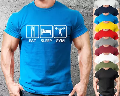 Buy Eat Sleep Gym T-Shirt Mens Gym Clothing | Workout Training Bodybuilding GYM-T • 8.99£