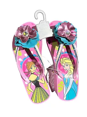 Buy Disney Store Frozen Elsa Anna Flip Flop Slipper Summer Shoes Girls Kids Sparkle • 25£