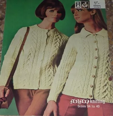 Buy Vintage Bellmans Knitting Pattern Ladies Aran Lumber & Jacket No 1092 • 2£