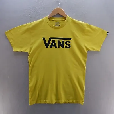 Buy VANS T Shirt Medium Yellow Graphic Print Spell Out Short Sleeve Classic Fit * • 8.09£