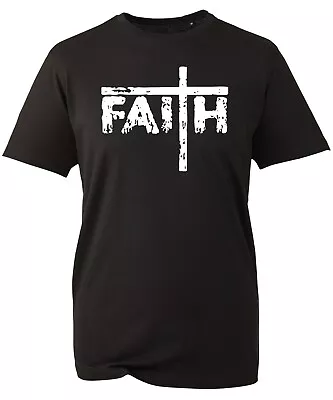 Buy Faith T-Shirt Jesus Christian Cross Religious Quote God Faith Adult Kids Tee Top • 8.99£