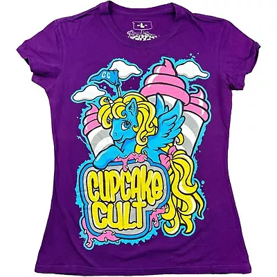 Buy T Shirt Purple Cupcake Cult Unicorn Graphic Ladies T Shirt Large Tee L • 22.50£