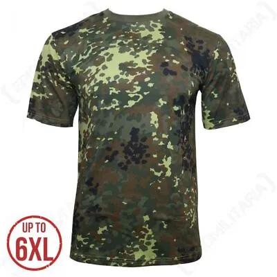 Buy German Army Flecktarn Camo T-Shirt - 100% Cotton Army Military Top Camouflage • 14.95£