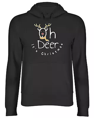 Buy Funny Oh Deer Hoodie Mens Womens It's Christmas Reindeer Top Gift • 17.99£