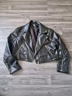 Buy Ladies Faux Leather Jacket Size Medium Worn Once  • 4£