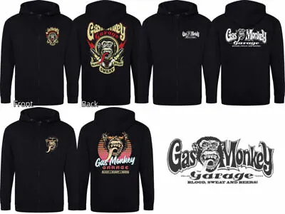 Buy Gas Monkey Garage Hoodie Official GMG Printed Logo Graphic Zip Up Jumper Hoody • 44.99£